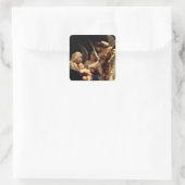 Selige Jungfrau Maria und Säugling Kind Jesus Quadratischer Aufkleber (Tasche)