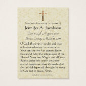 Selige Jungfrau Mary Beerdigung Gedenkkarte (Rückseite)