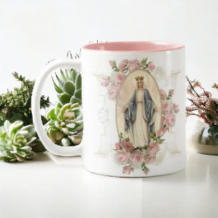 Selige Jungfrau Mary Blume Memorare Gebet Zweifarbige Tasse