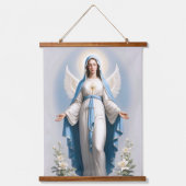 Selige Jungfrau Mary Christlich katholisch Wandteppich Mit Holzrahmen (Vorderseite)