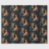 Selige Jungfrau Mary & Jesus Krippe Weihnachten Geschenkpapier (Flach)