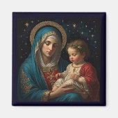 Selige Jungfrau Mary & Jesus Krippe Weihnachten Magnet (Vorne)