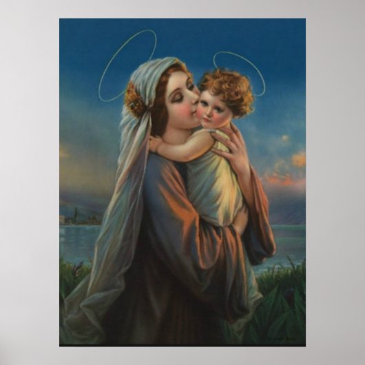 Selige Jungfrau Mary Madonna mit Kind Jesus Poster (Vorne)