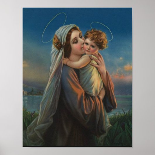Selige Jungfrau Mary Madonna mit Kind Jesus Poster (Vorne)