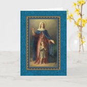 Selige Jungfrau Mary mit Christus Kind Katholik Karte (Gelbe Blume)