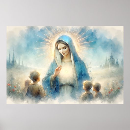 Selige Jungfrau Mary mit Kindern Poster (Vorne)