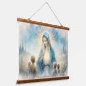 Selige Jungfrau Mary mit Kindern Wandteppich Mit Holzrahmen (Gewinkelt)