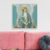 Selige Jungfrau Mary mit Lilies Leinwanddruck (Insitu (Wohnzimmer))