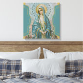 Selige Jungfrau Mary mit Lilies Leinwanddruck (Insitu (Schlafzimmer))