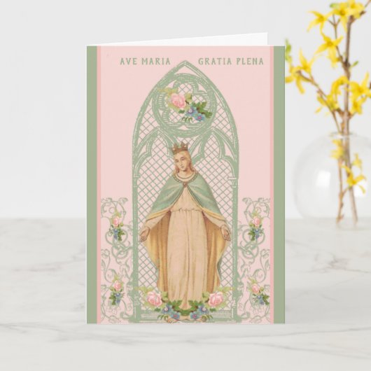 Selige Jungfrau Mary Mthers Day Katholische Karte (Gelbe Blume)