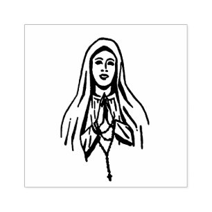 Selige Jungfrau Mary Rosary Katholic Religious Gummistempel