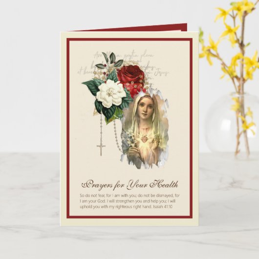 Selige Jungfrau Mary Rosary Rose bekommen gute Kar Karte (Gelbe Blume)