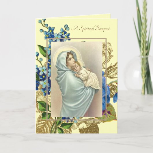 Selige Jungfrau Mary Spiritual Bouquet Gebete Karte (Vorderseite)