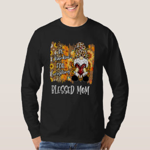 Selige Mama sei dankbar Gnome Herbst Familie Thank T-Shirt