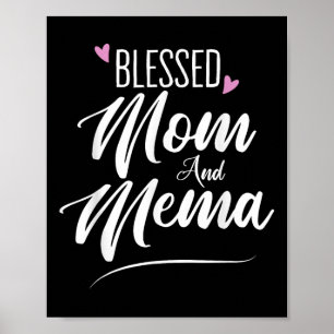 Selige Mama und Mema Oma Großmutter Herzmot Poster