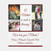 Selige Mutter mit Fotos Fleece Blanket (Vorderseite)