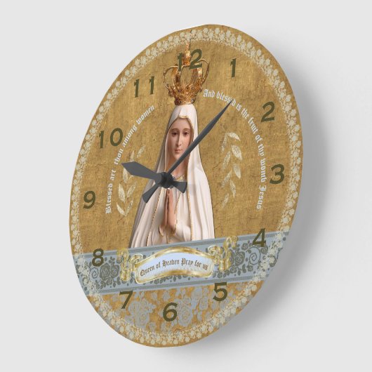 Selige Mutter Unsere Dame Fatima Wall Clock Große Wanduhr (Winkel)