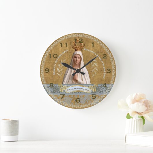 Selige Mutter Unsere Dame Fatima Wall Clock Große Wanduhr (Zuhause)