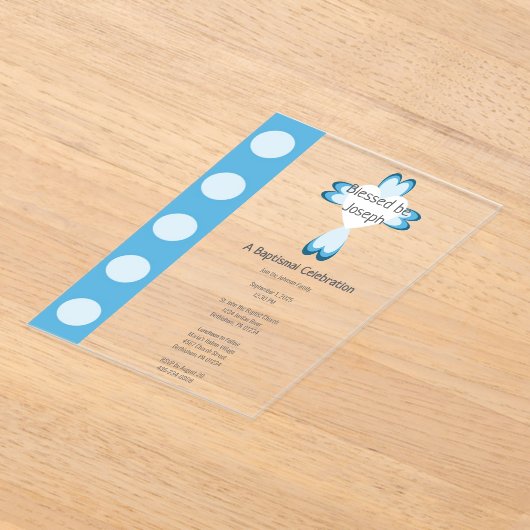 Selige Taufe Acryleinladungen (Ablage )