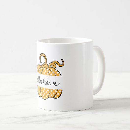 Seligen Nana Pumpkin Art Erntedank Halloween Kaffeetasse (VorderseiteRechts)