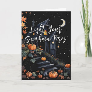 Seligen Samhain Night Halloween Pumpkins Fall Karte