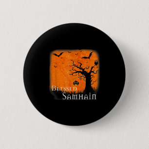 Seligen Samhain Wiccan Celtic Pagan Halloween Witc Button