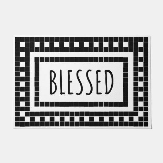 Seliges Bauernhaus Inspiriert Tile Doormat Fußmatte (Vorderseite)