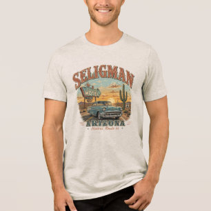 Seligman Arizona Historic Route 66 Vintage-Motel Tri-Blend Shirt