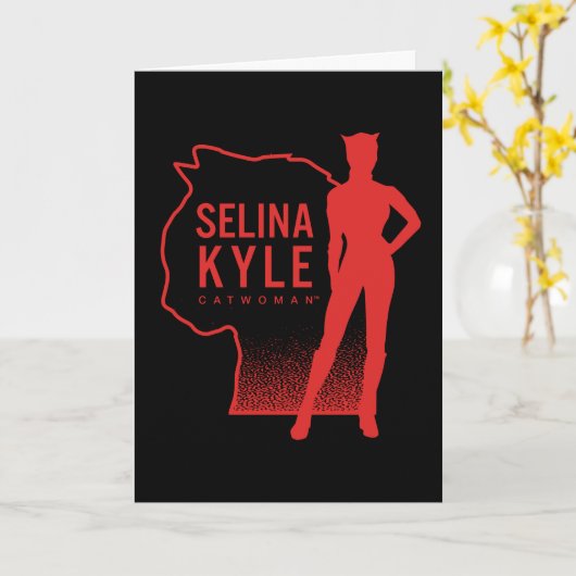 Selina Kyle Catwoman Kontur Logo Karte (Gelbe Blume)