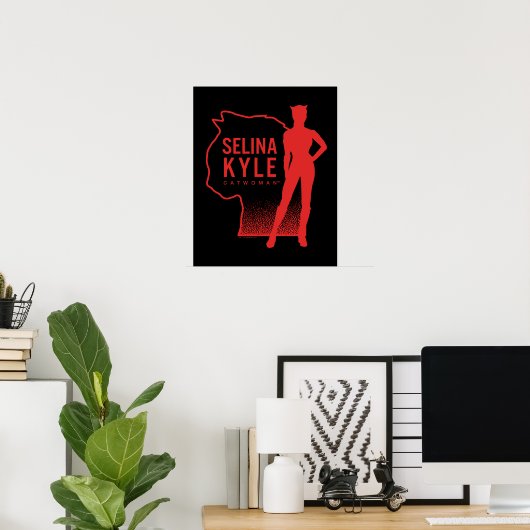 Selina Kyle Catwoman Kontur Logo Poster (Heimbüro)