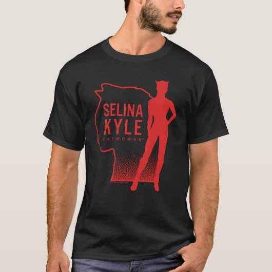 Selina Kyle Catwoman Kontur Logo T-Shirt (Vorderseite)