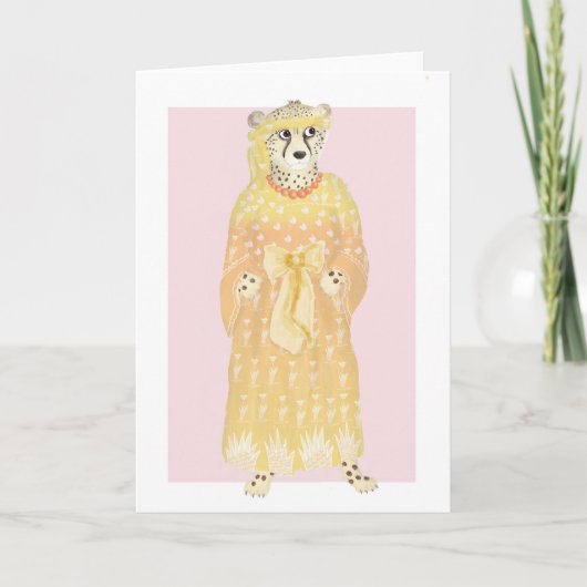 Seline elegante Cheetah-Karte Feiertagskarte (Vorderseite)