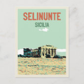 Selinunte, griechische Ruinen Illustration Sizilie Postkarte (Vorderseite)