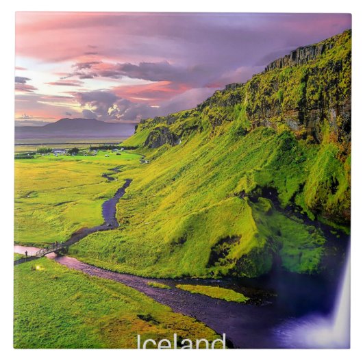 Seljalandfoss, Island Fliese (Vorderseite)