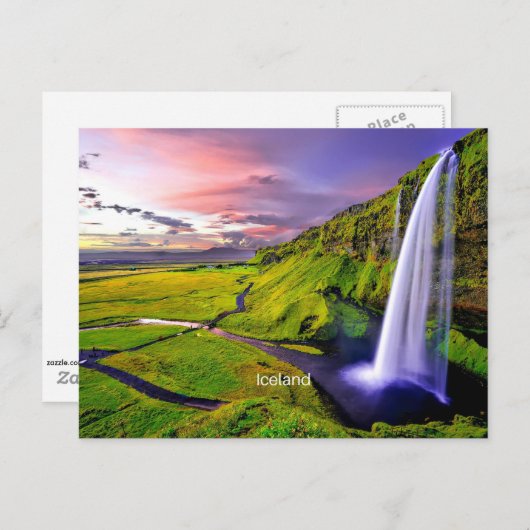 Seljalandfoss, Island Postkarte (Vorne/Hinten)