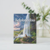 Seljalandsfoss Island Postkarte (Stehend Vorderseite)