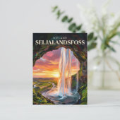 Seljalandsfoss Island Postkarte (Stehend Vorderseite)