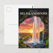 Seljalandsfoss Island Postkarte (Vorne/Hinten)