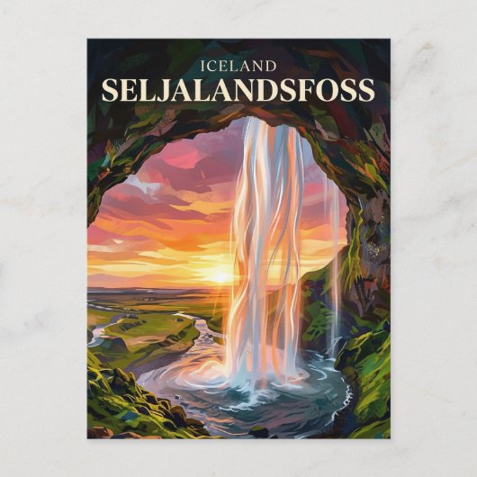 Seljalandsfoss Island Postkarte (Vorderseite)