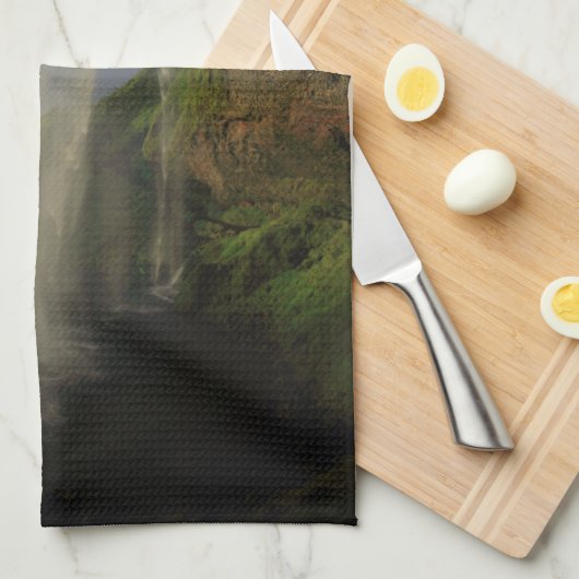 Seljalandsfoss Wasserfall, Island Geschirrtuch (Viertel Falte)