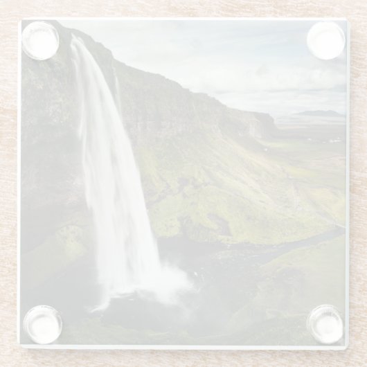 Seljalandsfoss Wasserfall | Island Glasuntersetzer (Rückseite)