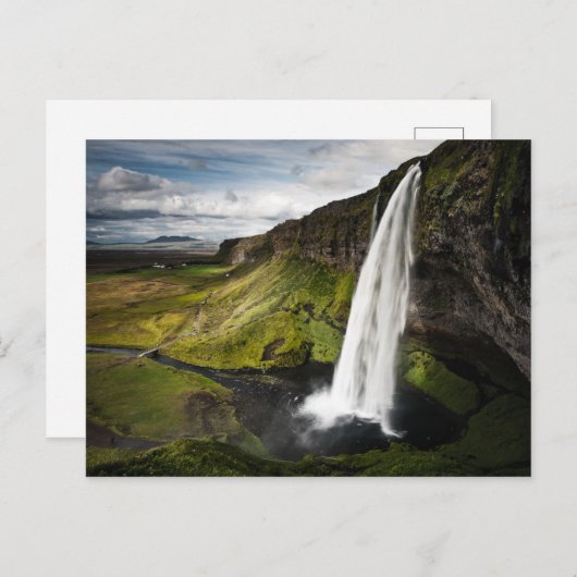 Seljalandsfoss Wasserfall | Island Postkarte (Vorne/Hinten)
