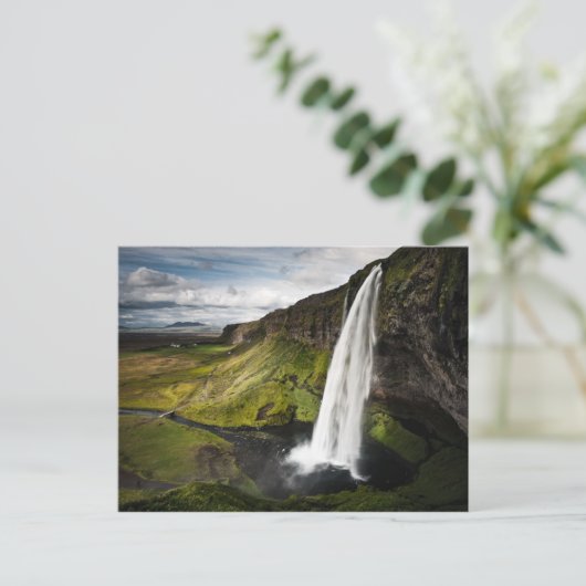 Seljalandsfoss Wasserfall | Island Postkarte (Stehend Vorderseite)