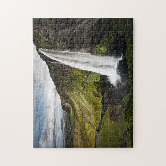 Seljalandsfoss Wasserfall | Island Puzzle (Vertikal)