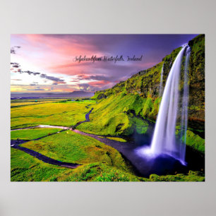 Seljalandsfoss Wasserfälle, Island Poster