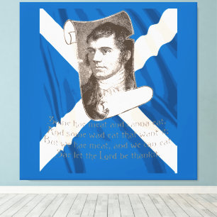 Selkirk-Gnade Burns-Nacht und schottisches Saltire Leinwanddruck