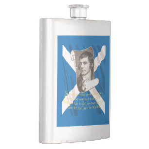 Selkirk Grace Burns Night Zitat und Saltire Flachmann
