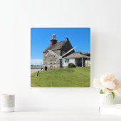 Selkirk Lighthouse, New York Wall Clock Quadratische Wanduhr (Zuhause)