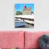 Selkirk Lighthouse, New York Wrapped Canvas Leinwanddruck (Insitu (Wohnzimmer))