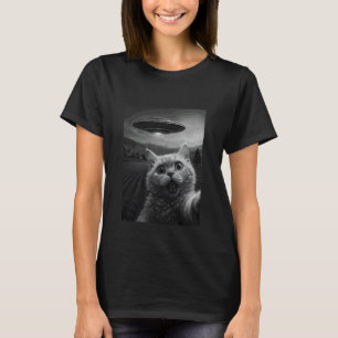 Selkirk Rex Katze Selfie Lustige Alien-Entführung T-Shirt